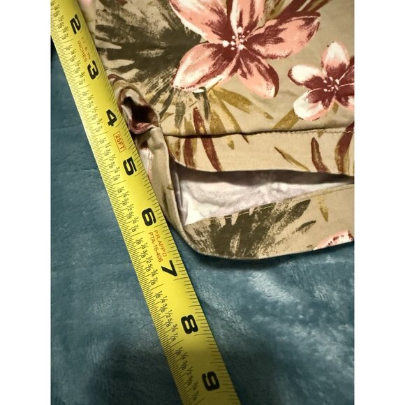 Goodfellow & Co Short Mens 40 Floral Print 7" Flat Front Linden Tropical Tan - Picture 6 of 6